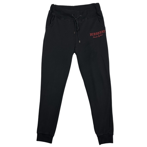 Burberry London England Jet Black Jogger Sweatpants Drawstring Lounge Pants